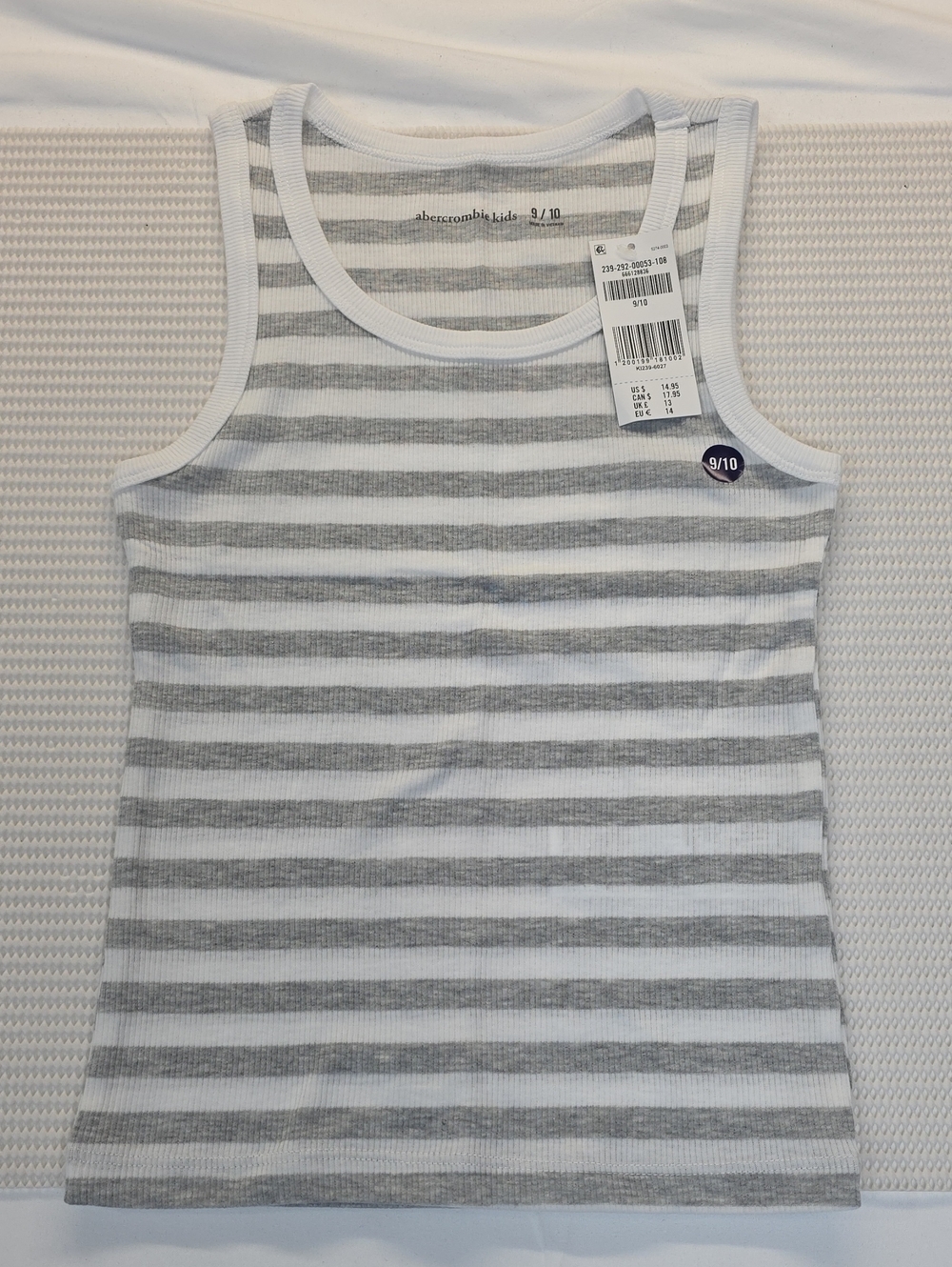 abercrombie kids Gray & White Striped Tank Top 9/10